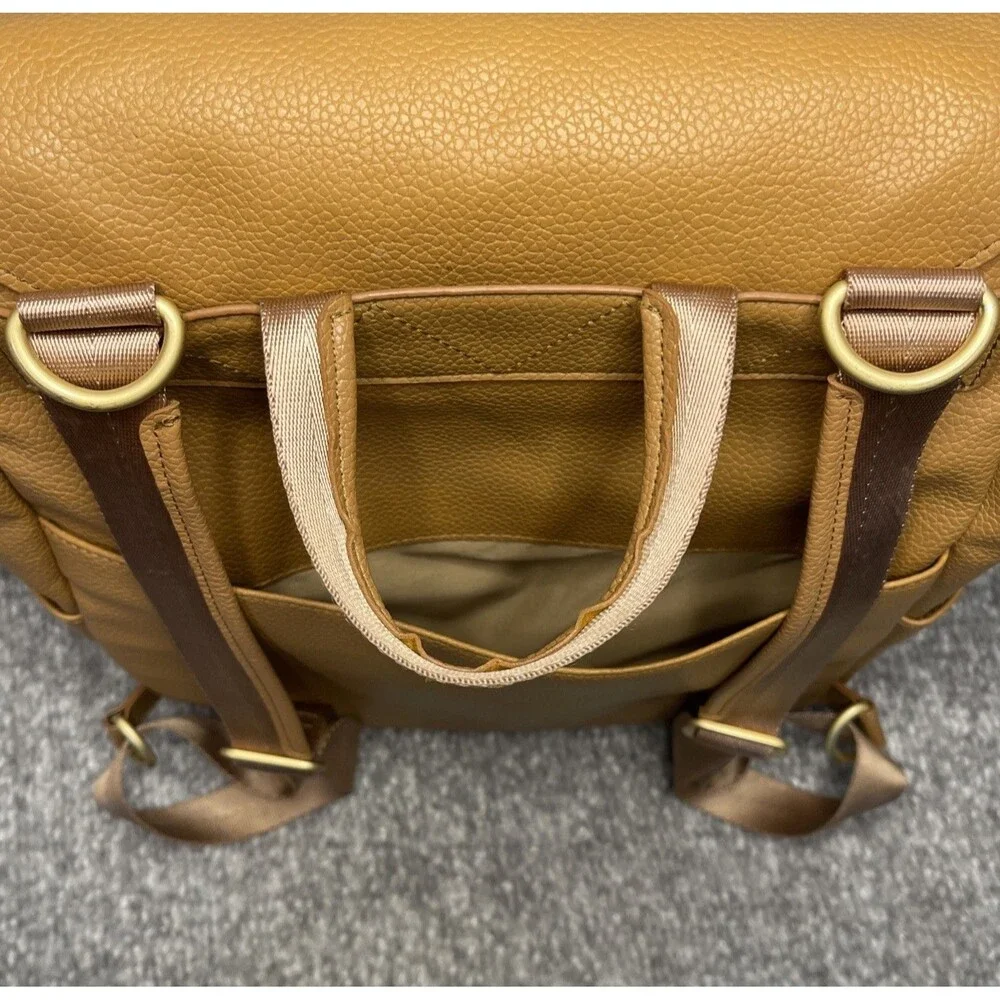 Freshly Picked Classic Diaper Bag II Backpack Regular Size Cognac Brown EUC